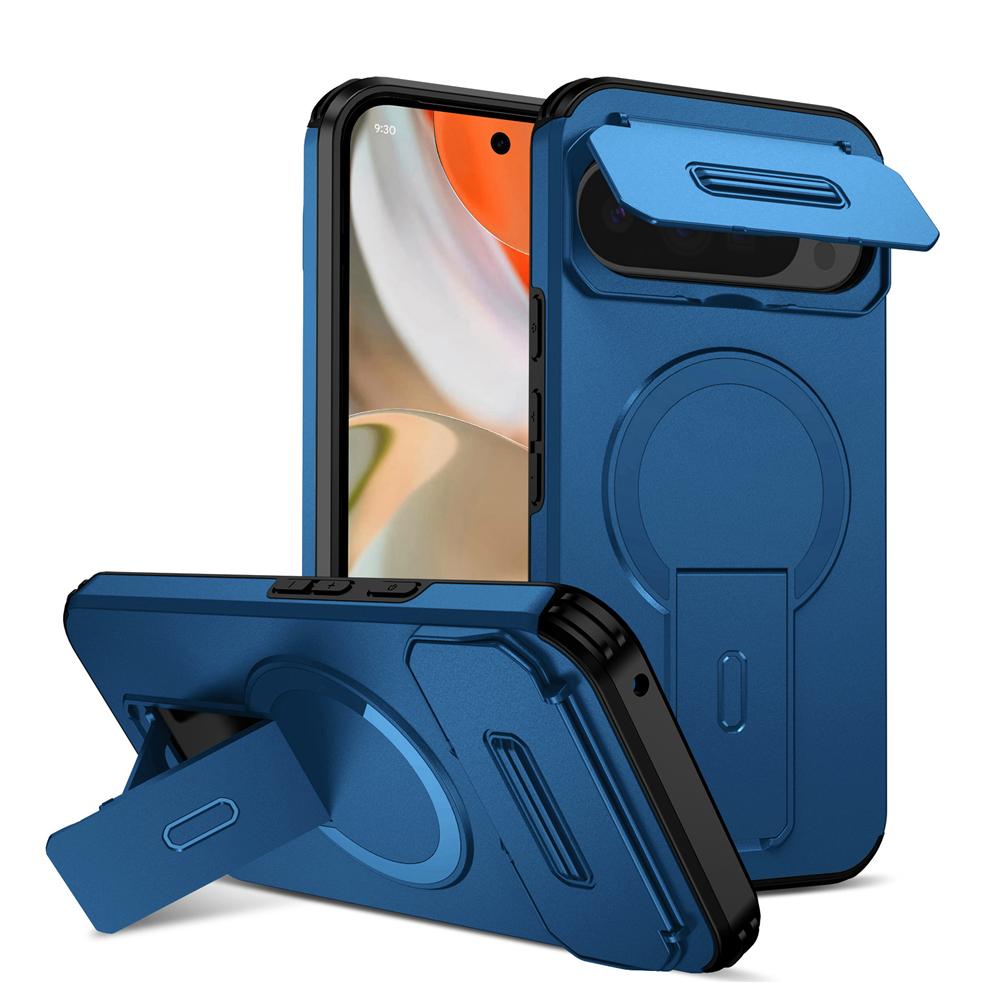 KEYSION Shockproof Magnetic Case for Google Pixel 9 10 Pro XL Slide Camera Protection Kickstand Phone Cover for Google Pixel 9A