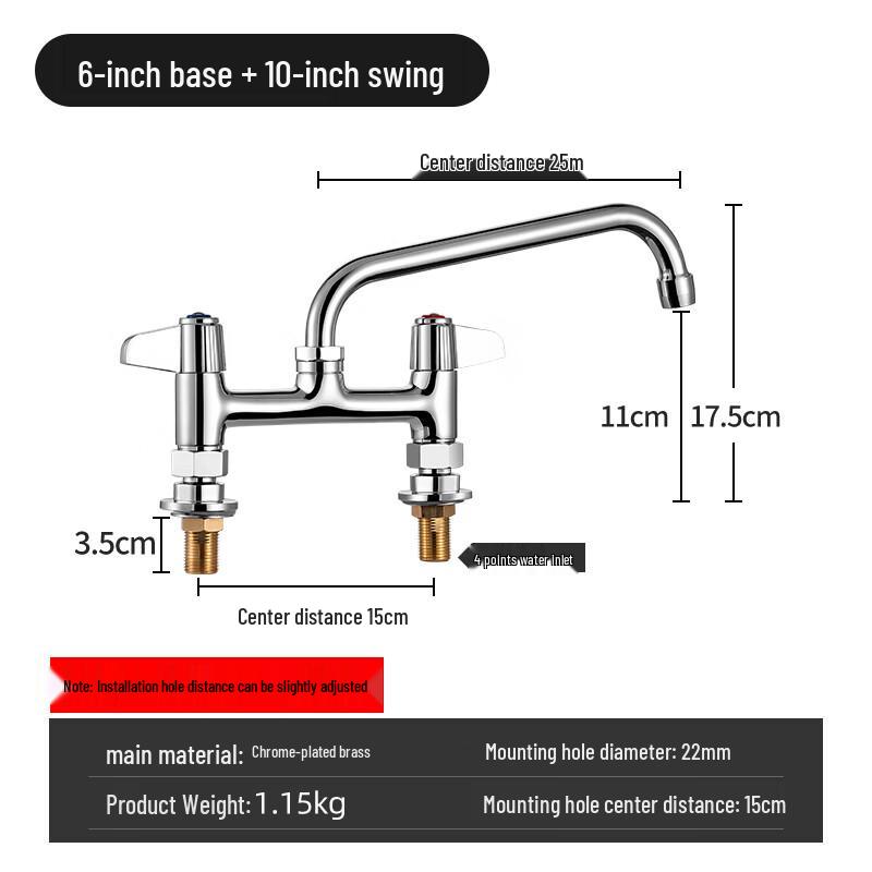 SUS304 Commercial Kitchen Hot & Cold Swing Sink Faucet