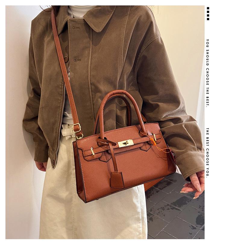2025 Korean Style Large Capacity Textured Platinum Handbag - Versatile Women's Shoulder Crossbody Bag