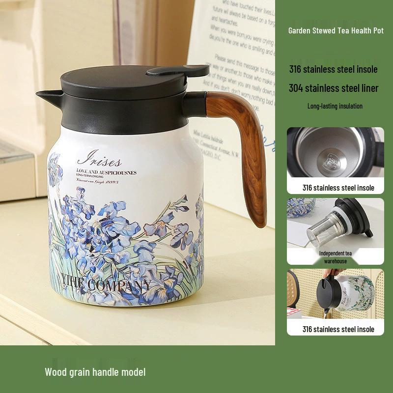 316 Stainless Steel Large-Capacity Thermos Flask with Tea Steeping Chamber