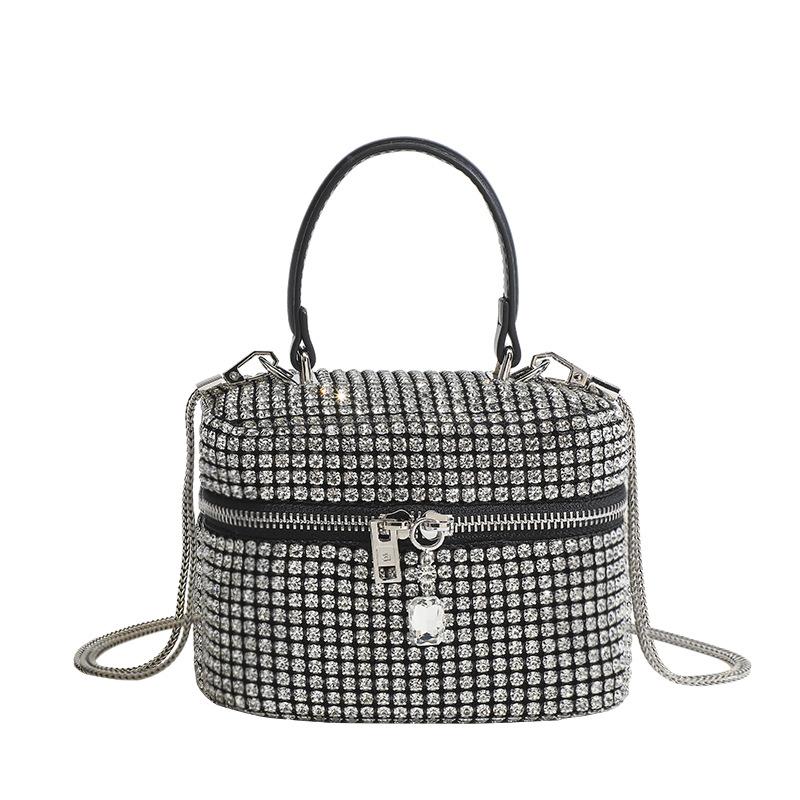 2024 New Model High-End Full-Diamond Rhinestone Bag for Women, Sparkling Diamond Stylish Chain Crossbody Bag, Niche Design Handbag