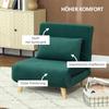 Folding Armchair with Bed Function, Foldable Recliner in Velvet Look, Adjustable Backrest, Load Capacity up to 120 kg, Dark Green