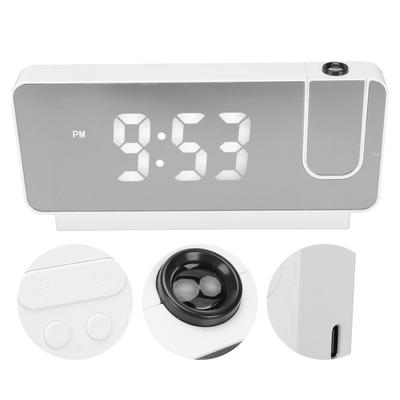 Projection Alarm Clock Time Date Temperature Display 180 Degree Wide Angle HD LED Screen Projectable Clock for Home