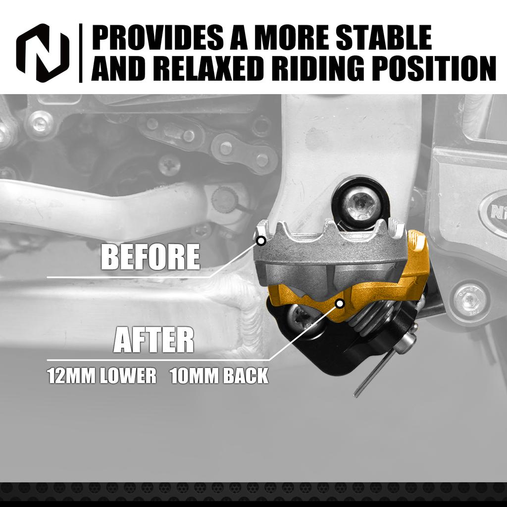 NICECNC For Yamaha YZ125 YZ250 2005-2023 YZ125X 2017-2023 YZ250X 2016-2023 2022 Foot Pegs Footrests Lowering Mount Bracket Kit