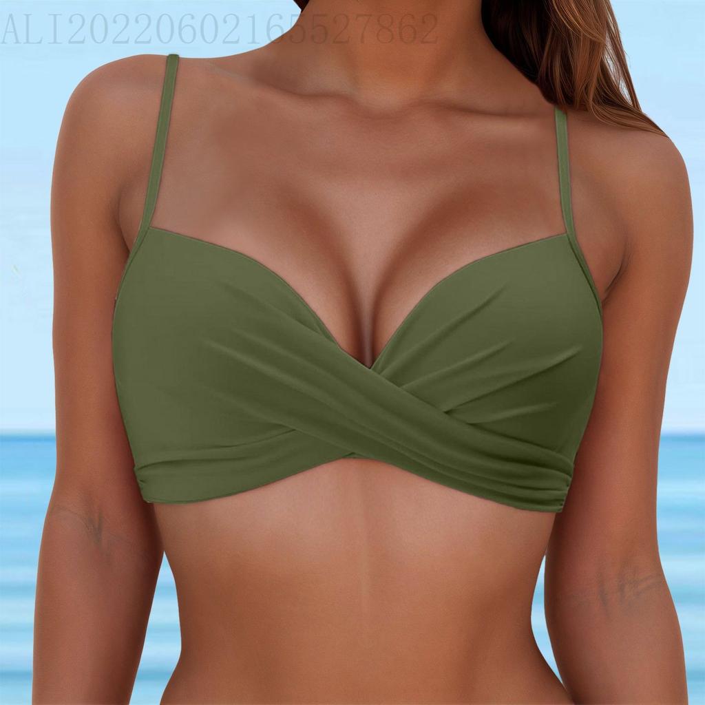 Explosive Ladies Multicolor Split Gather Skinny Seaside Sling Bikini Bikini