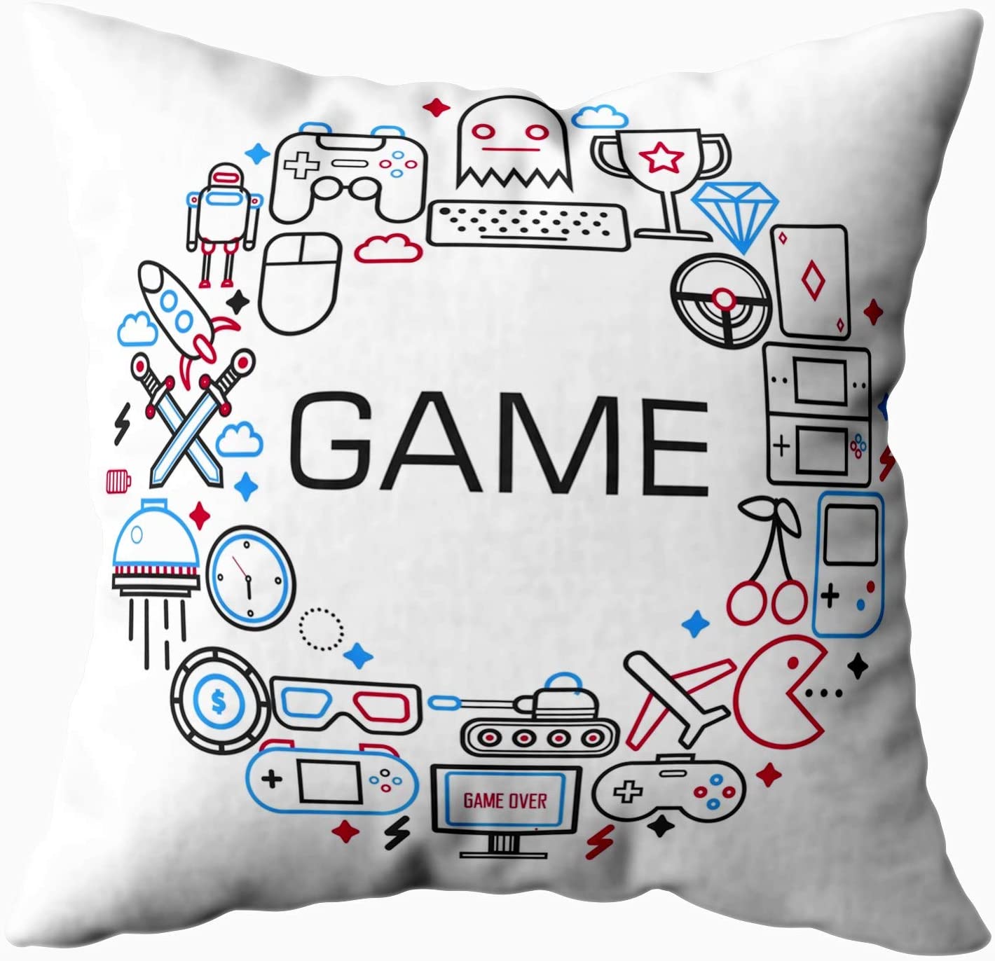 

Геймерский игровой контроллер джойстик чехол для подушки красный клетчатый наволочки 45x45 см игровой джойстик Play Video футболка с принтом