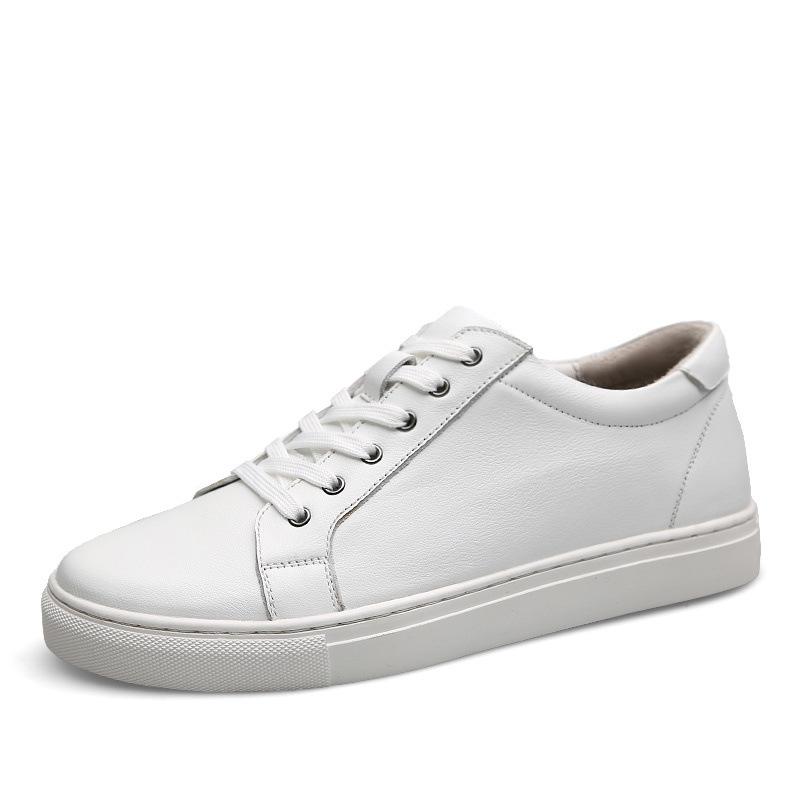 

9966 Women S Shoes Inner Height-Increasing Board Shoes Platform White Shoes Spring Low-Top Leather Cowhide Face Muffin Sports Shoes Casual Shoes 35 белый