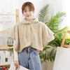Zimní krátká šála s knoflíkovým klopovým límcem, imitace jehněčí vlny, jednobarevná, větruodolná, hřejivá, nadměrná šála