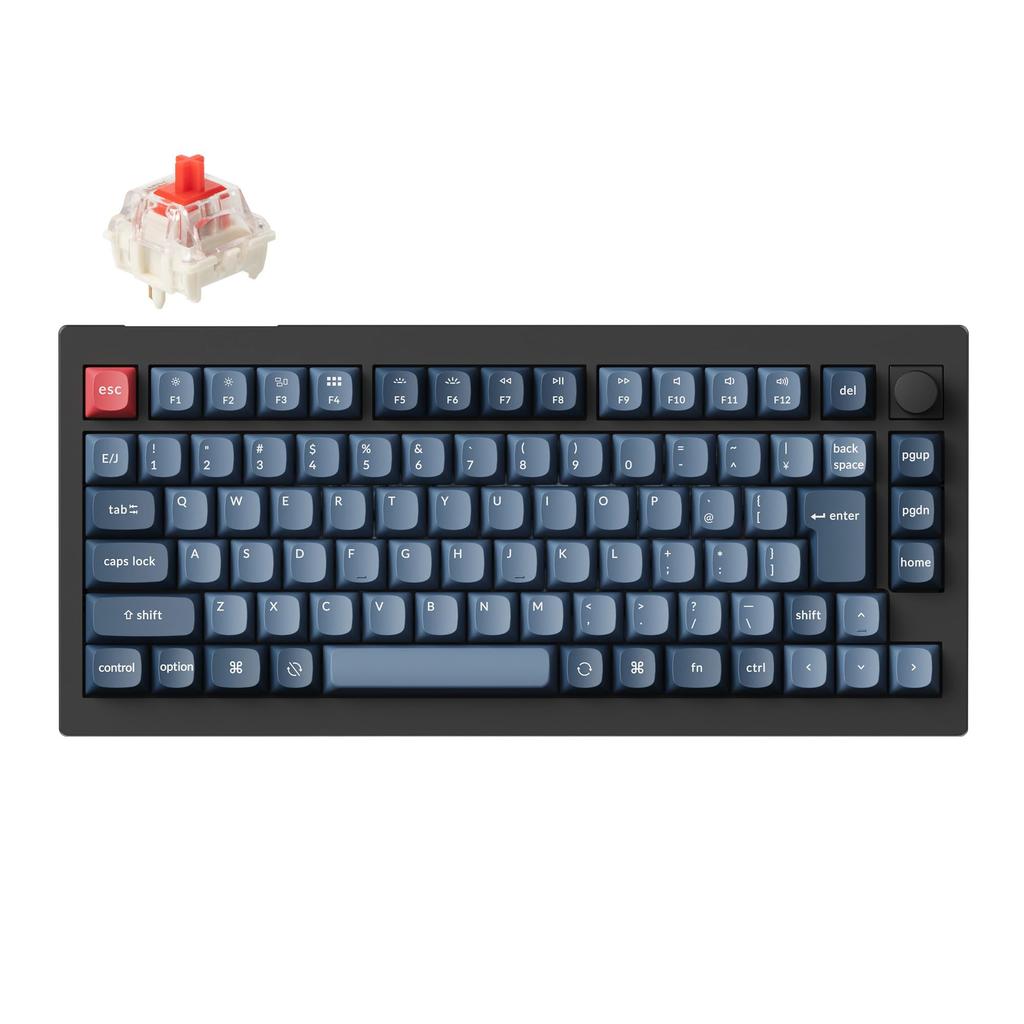 Keychron V1 Max Sem Fio Personalizado Mecânico Bluetooth Com Fio JIS Kana RGB Gateron Jupiter Mecânico Gasket Compatível com Mac e Windows Jupiter