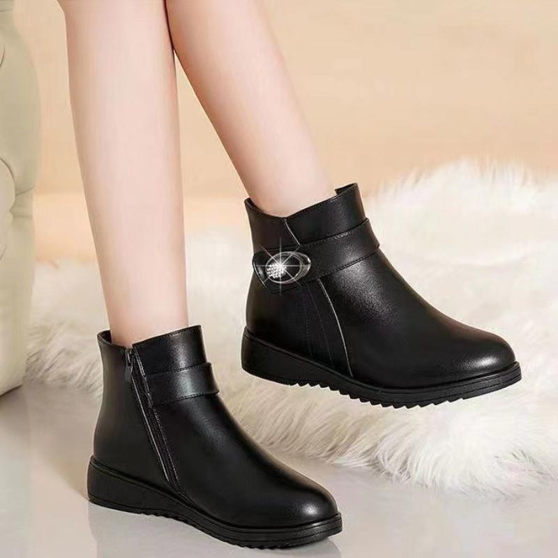 Winter Women's Boots Keep Warm Plush Womens Snow Boots Zip Comfortable Mom Shoes Non Slip Women Shoes    De Mujer