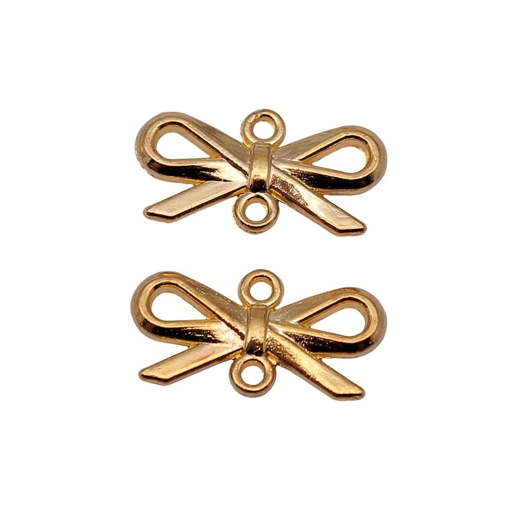 Double Hole Bow Connectors Cute Ribbon Charms For Earring And Bracelet Making