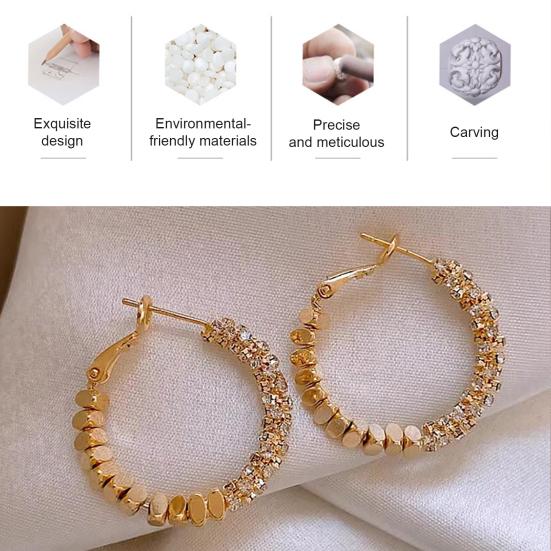1 Pair Huggie Hoop Earrings for Women, Lightweight Cubic Zirconia Earrings, Simple Minimalist Geometric Jewelry