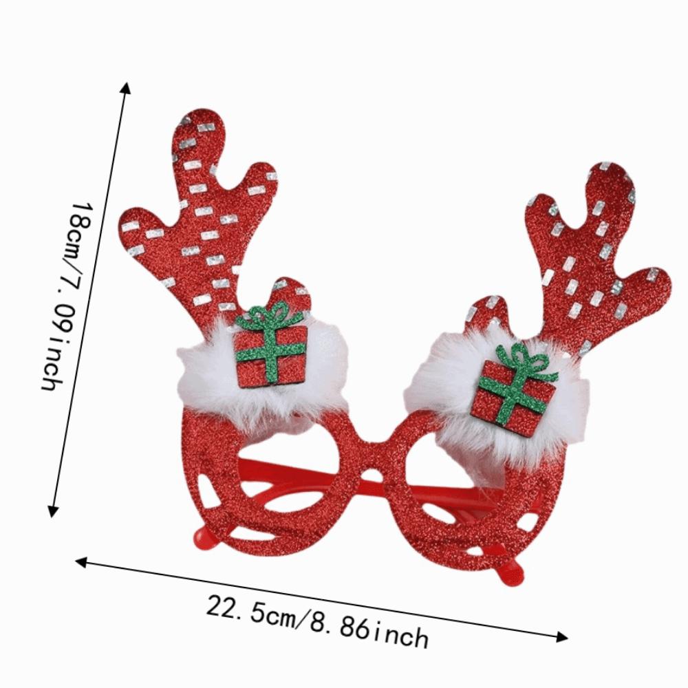 Cosplay Christmas Antler Glasses Funny Christmas Decorations Party Plush Antlers Glasses Children