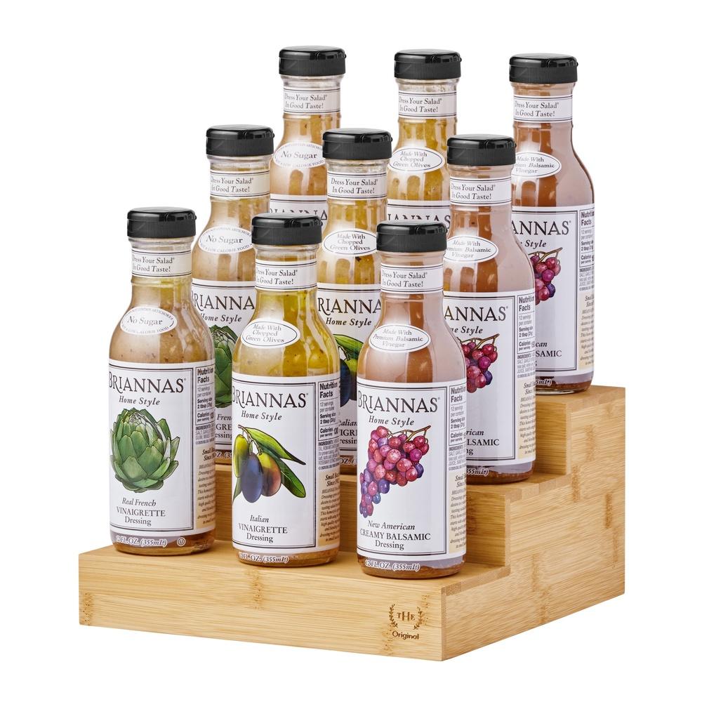 

2 Piece Bamboo 3 Tier Riser Set Pantry Organization Storage Solution Kitchen Bathroom Home Office Decor United States