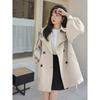 Coffee Color Short Windbreaker Jacket Women's Loose Spring and Autumn Small Lantern Sleeve Coat