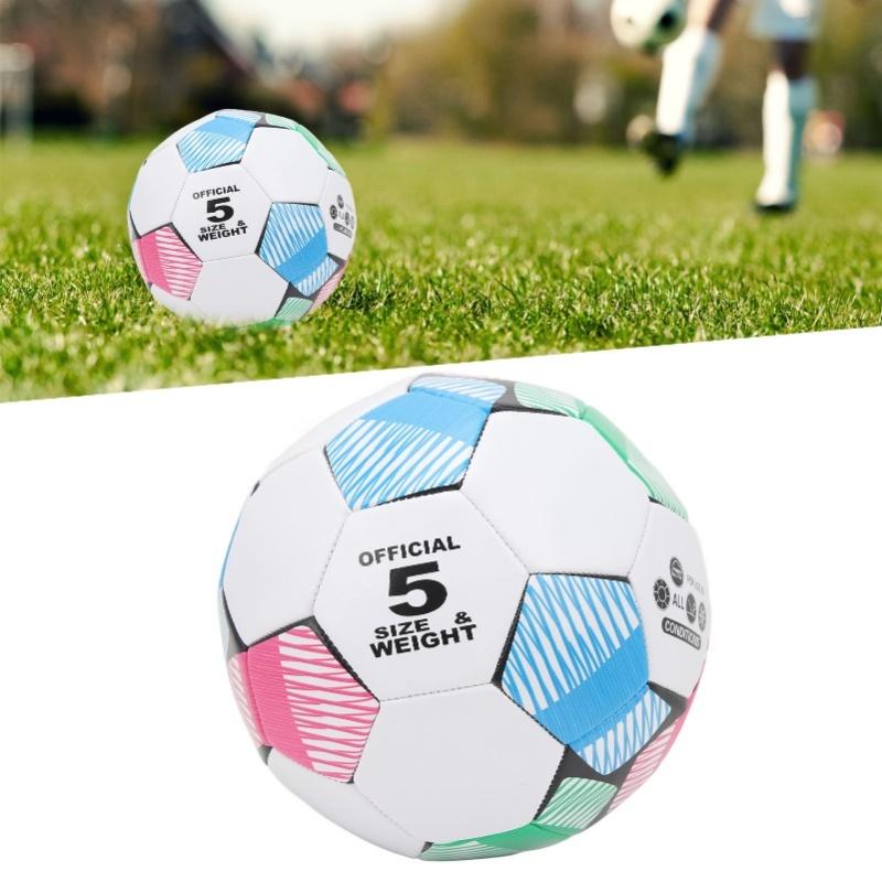 Soccer Ball PVC Soccer Football Size 5 Wear Resistant Soft Cover Training Sports Ball For Game Matches