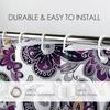 Bohemian Paisley Floral Shower Curtain Purple And Black Flower Pattern Boho Bathroom Shower Curtain Retro Abstract Bathroom