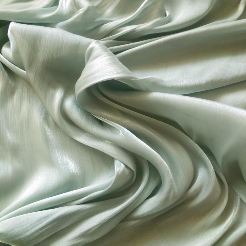 Nastro Iridescente Organza Pieghettato Tessuto Morbido Liscio Lucentezza Texture Raso Tessuto Fai da Te Abito Hanfu Costumi di Scena