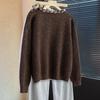 Women's Loose Fit Wool Blend Round Neck Pullover Sweater