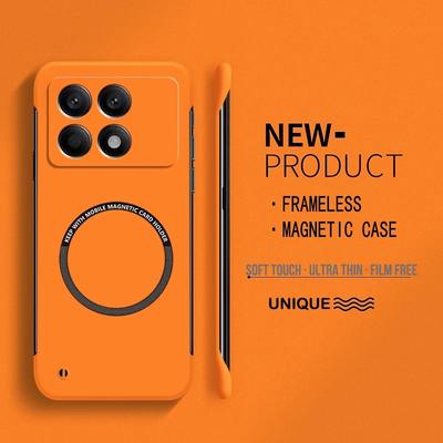 Ultra Thin Hard PC Magnetic Frameless Phone Case For Magsafe Xiaomi Redmi Note 15 14 13 Pro 12 11S 10 10S 10T Matte Solid Cover