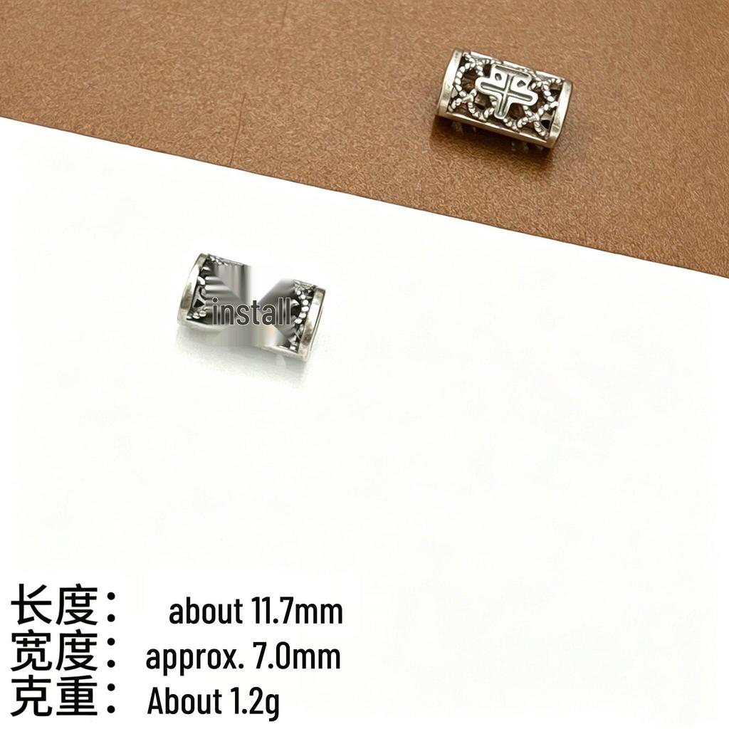 Silver-Plated Retro Distressed Spacer Beads for DIY Beading and Bracelet Weaving