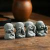 1/4Pcs Home Decor Cute Stone Little Monk Statues With Serene Zen Vibes Ornament For Meditation Space Desk Meaningful Gifts