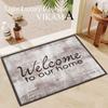 Wood Grain Flowers Crystal Velvet Floor Mat Entry Door Mat Foot Mat Valentine's Day Flower Home Decoration Small Carpet