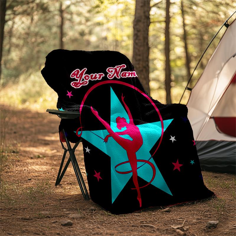 1PC Custom Name Star Outdooor Flannel Blankets Patterns Throw Blanket All-Season Soft Gift for Couch, Bed, Camping Gifts