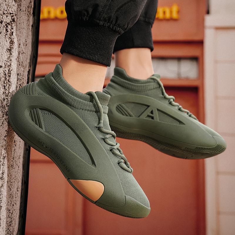 Mens Basketball Shoes 2025 Original luxury Casual Soft Sports Shoes Round Head Handsome Elastic Wide Feet Air Cushion Sneakers