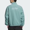 Adidas Embroidered Logo Zip-Up Collar Jacket Unisex Jackets Teal Gray JI6658