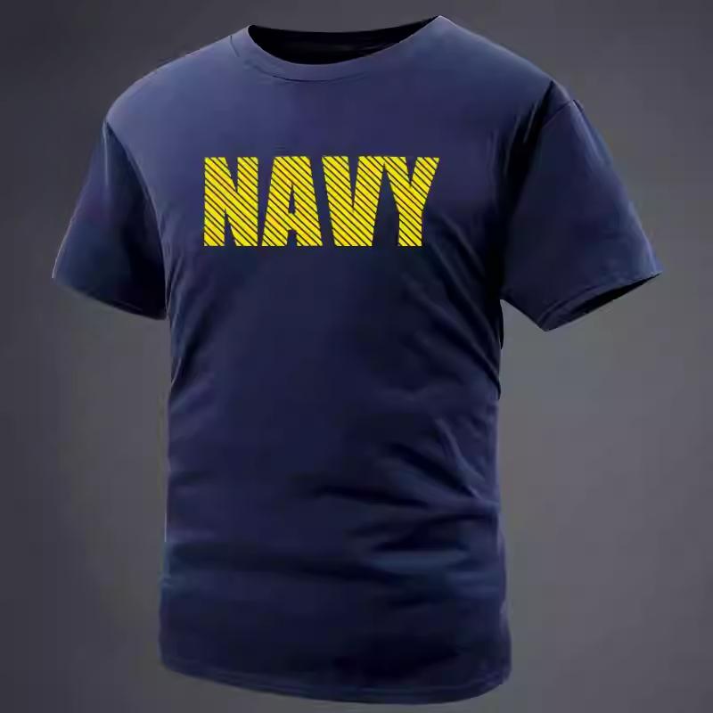 

2025 новая летняя новая тема ВМС США дизайн из военно-морского твила футболка с коротким рукавом для фанатов армии прочная мужская одежда футболка с принтом M