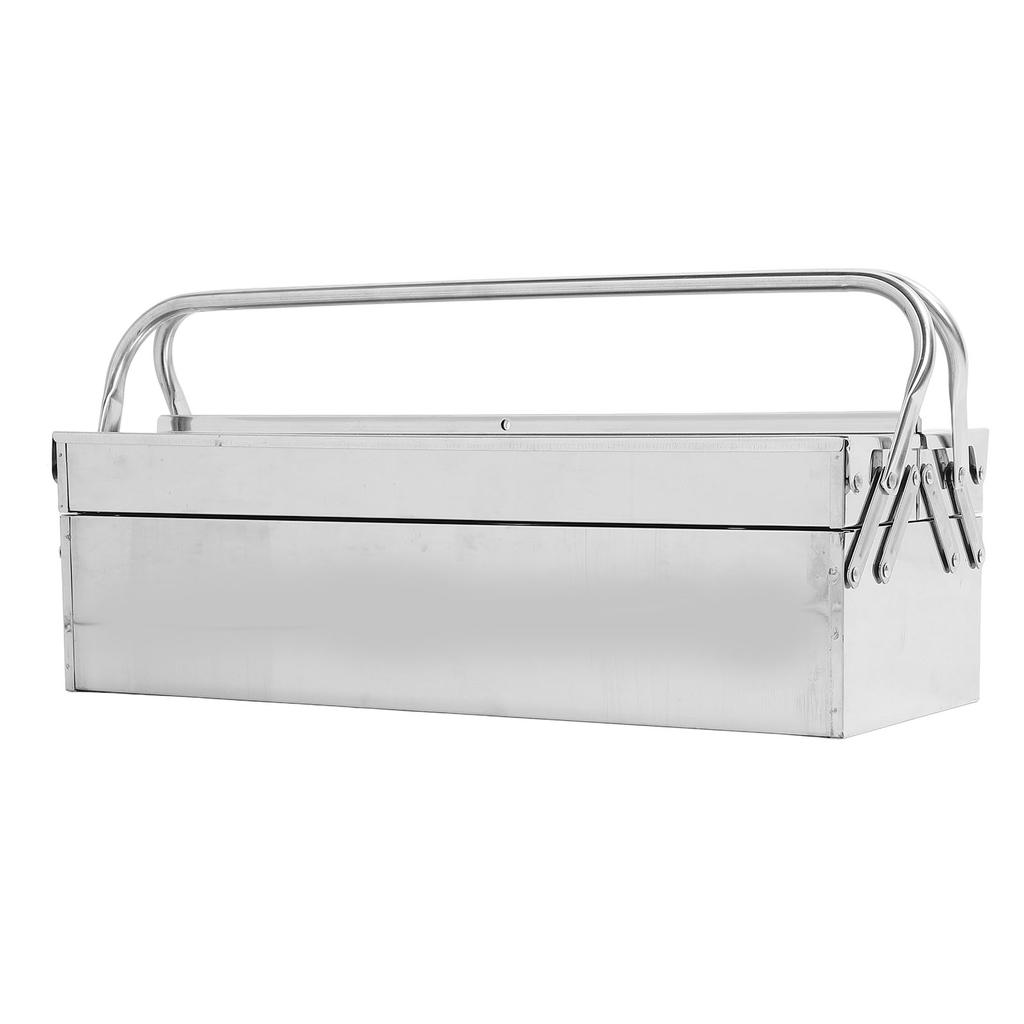 Cantilever Tool Box 2 Tier 3 Tray Stainless Steel Portable Expandable Tool Storage Box for Home Auto