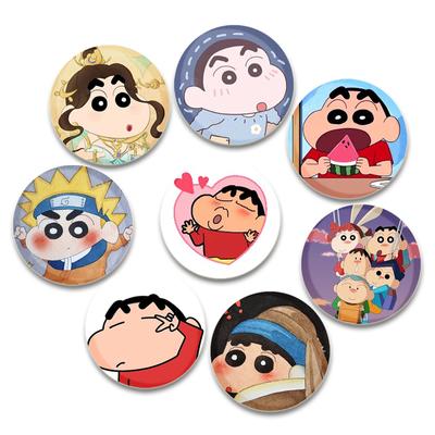 32/44/58mm Fans Collection Popular Anime Crayon Shin Chan Brooches Tinplate Xiaoxin Cartoon Badge Pins Backpacks Bag Ornament Accessorys