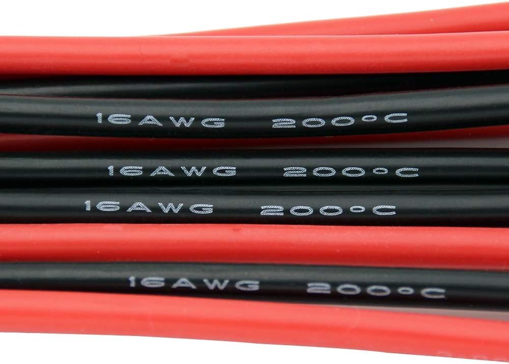 GTIWUNG 4 Paia di Connettori XT30, Connettori Maschio e Femmina XT-30, Connettori a Banana Maschio e Femmina XT30 per LiPo RC (con 15CM 16AWG Silicone