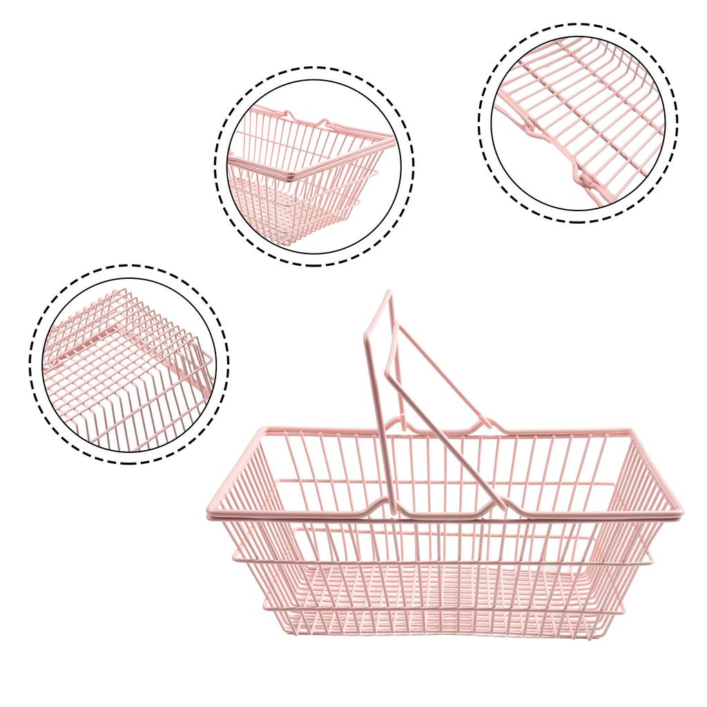Rack Storage Basket Pink Desktop Finishing Cosmetics Jewelry Container