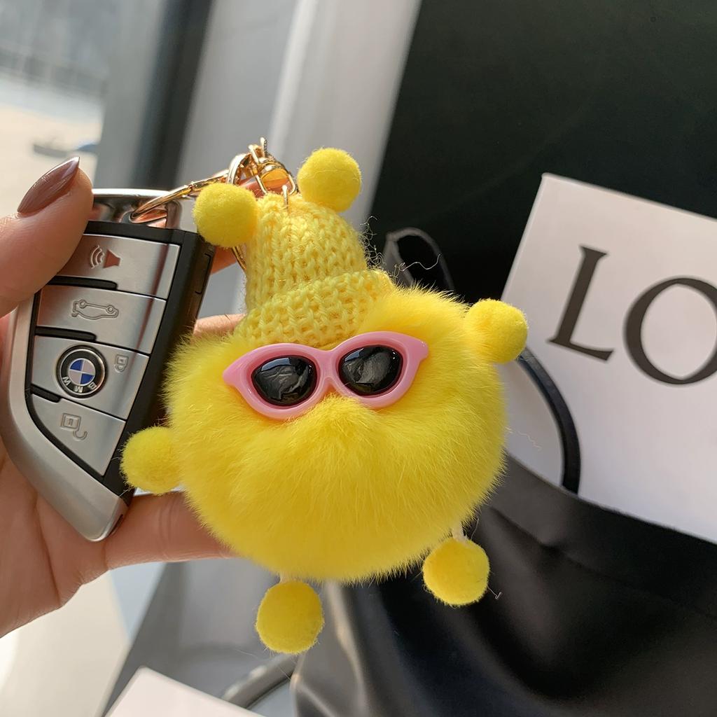 Real Rex Rabbit Hair Coal Ball Elf Ins Internet Celebrity Cute Bag Pendant Plush Doll Car Keychain Pendant