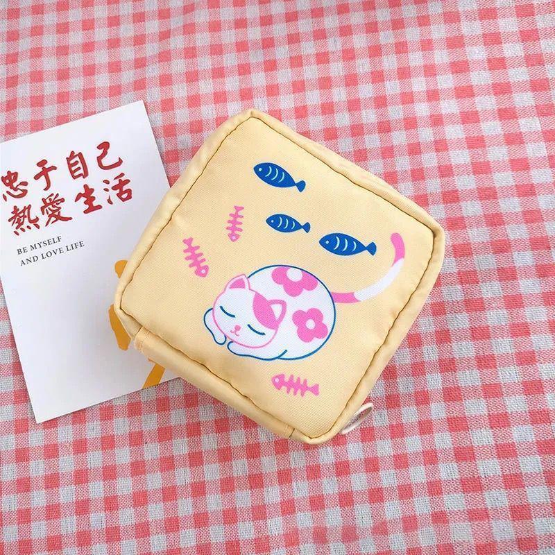 1 Stücke Damenbinden Aufbewahrungstasche Frauen Tampon Taschen Kreditkartenhalter Beutel Serviette Handtuch Kosmetik Baumwolle Geldbörse Organizer