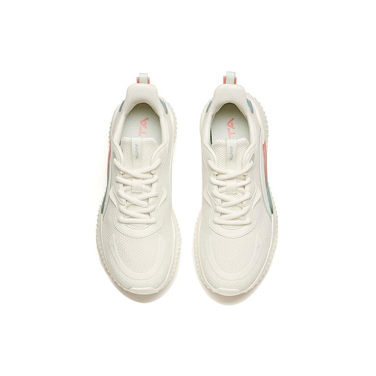 New Anta Running Collection Cushioning Anti Slip And Wear Resistant Low Top Running Shoes Women's White Cyan 922045533-4