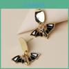 Halloween Bat Dangle Earrings With Gold Finish For Ladies Festival Party Accessories