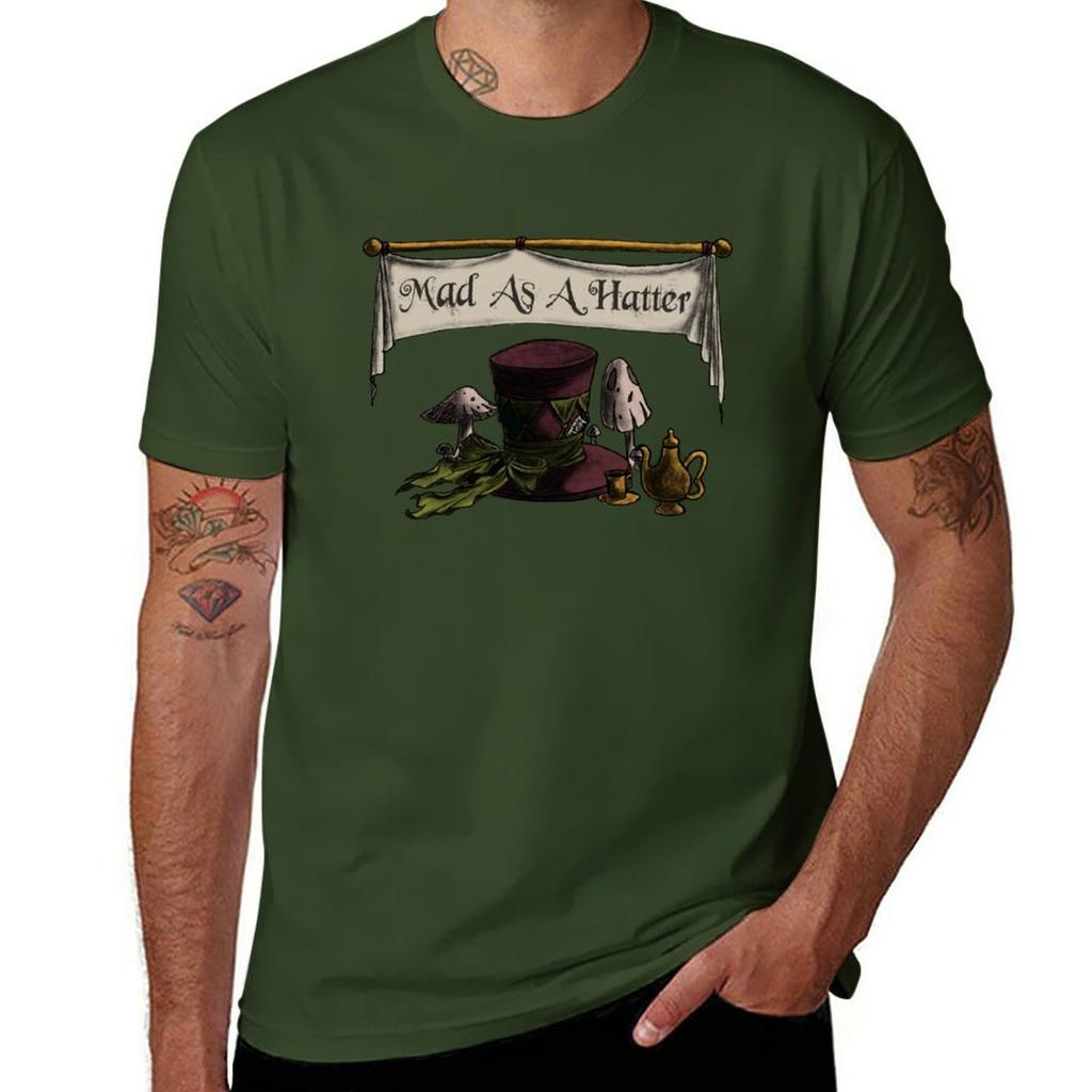 Mad As A Hatter TShirt Quick Drying Plain Shirts Graphic Tees Clothes for Men