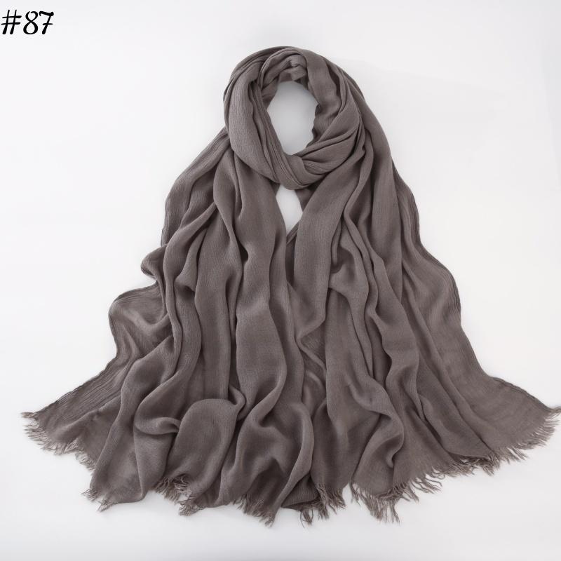 95 Colors Soft Cotton Viscose Scarf Rayon Material Muslim Hijab Mid Eastern Plain Solid Color Headscarf With Tassel