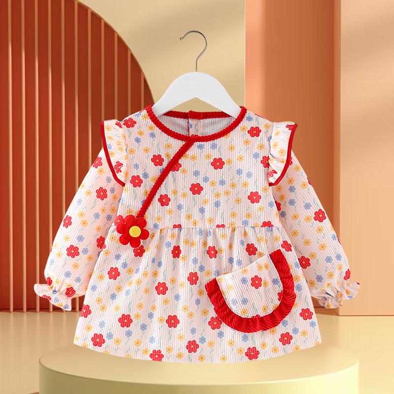 Waterproof & Stain-proof Baby Girl Coverall Bib - Reversible Autumn/Winter Protective Clothing