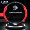 PU Leather Car Steering Wheel Cover For Alfa Romeo Giulietta Mito 159 Giulia Stelvio 156 147 Tonale Brera Disco Volante Spider