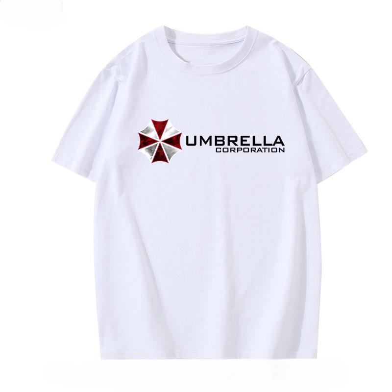 2026 Biohazard Protection Umbrella Company Ambrera Logo Surrounding ShortSleeved Unisexs and Unisexs Pure Cotton Shirt HalfSleeved