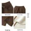 Women's High-Waist Fleece-Lined Wide-Leg Pants