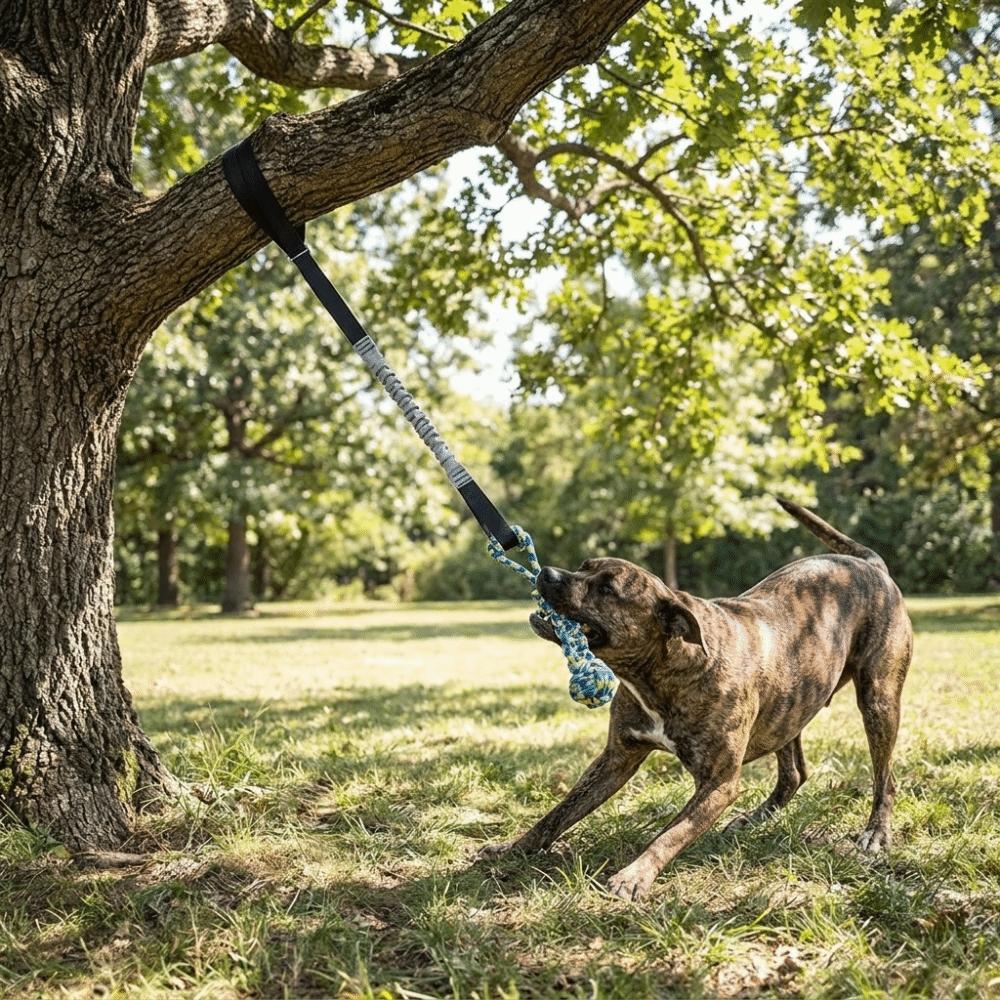 Hanging Dog Elastic Pull Toy Interactive Outdoor Rope Pulling Toy Dental Cleaning
