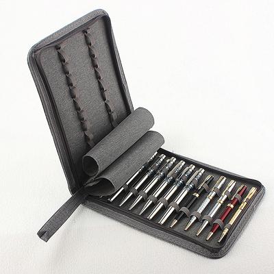 48 Slots Fountain Pen Case Pencil Case Pouch Bag Canvas Case for 10/24/ Pens Black, Blue, Gray
