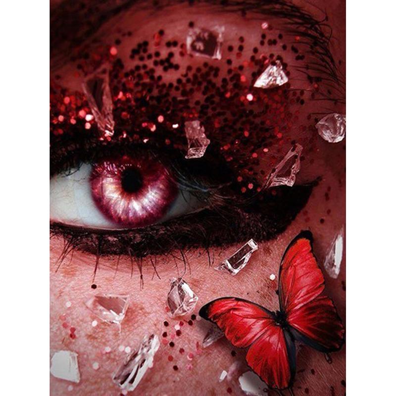 Eye Butterfly DIY 5D Diamond Painting Full Round Resin Cartoon Diamond Embroidery Cross Stitch Rhinestones Mosaic Home Decor