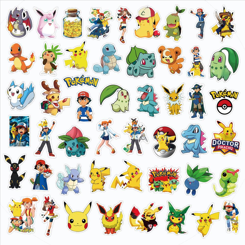 10/30/50pcs Anime Graffiti Stickers Cute Pikachu Stickers Decals DIY Skateboard Phone Cases Kawaii Cartoon Sticker Toy