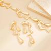IngeSight.Z Elegant Irregular Wave Torques Necklace Earring Women 2026 Trendy Gold Color Clavicle Chain Wedding Party Jewelry